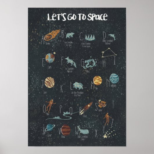 Gehen wir zum Space Alphabet Poster (Vorne)
