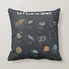 Gehen wir zum Space Alphabet Poster Kissen