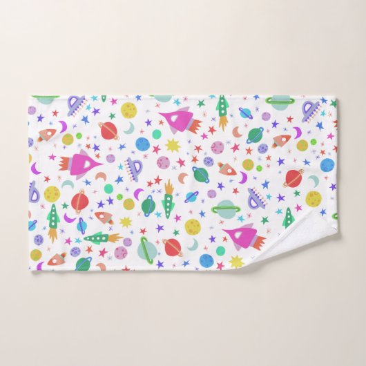 Gehen wir zum "Space White Pattern UFO" Badhandtuch Set (Handtuch)