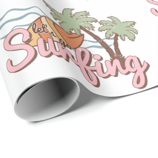 Gehen wir zum Surfen Sommersurfboard Muster Geschenkpapier (Rolleneckpunkt)