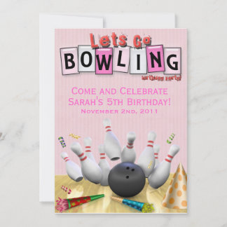 Gehen wir zur Geburtstagspartei von Bowling Einladung