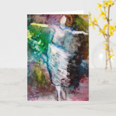 "Gehend in den Geist" Gruß-Karte Karte (Gelbe Blume)