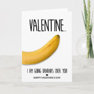 Gehende Bananen über Ihnen Valentinstag Feiertagskarte