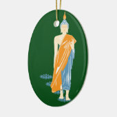Gehende Buddha-Weihnachtsverzierung (Keramik) Keramikornament (Links)