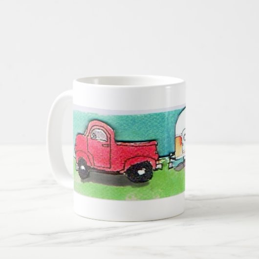 Gehende Campings-Tasse Kaffeetasse (Vorderseite Links)