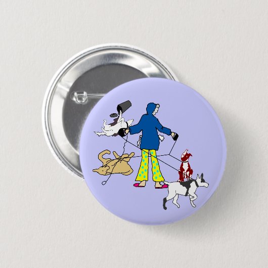 Gehende Flyball Hunde Button (Vorne & Hinten)