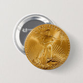 Gehende Freiheits-goldene Münze Button (Vorne & Hinten)
