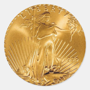 Gehende Freiheits-goldene Münze Runder Aufkleber