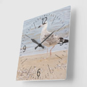 Gehende Möve Quadratische Wanduhr (Winkel)