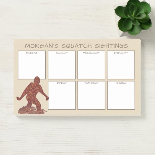 Gehende Sasquatch lustige Anvisieren Bigfoots Post-it Klebezettel (Büro)