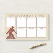 Gehende Sasquatch lustige Anvisieren Bigfoots Post-it Klebezettel (Auf Schreibtisch)