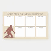 Gehende Sasquatch lustige Anvisieren Bigfoots Post-it Klebezettel (Vorderseite)