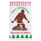 Gehende Sasquatch Zuckerstangen Z Bigfoot Kleine Geschenktüte (Rückseite)
