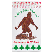 Gehende Sasquatch Zuckerstangen Z Bigfoot Kleine Geschenktüte (Vorderseite)