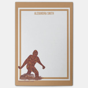 Gehende Squatch vertikale Art Bigfoots addieren Post-it Klebezettel