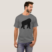 gehender Affe des schwarzen Gorillas T-Shirt (Vorne ganz)