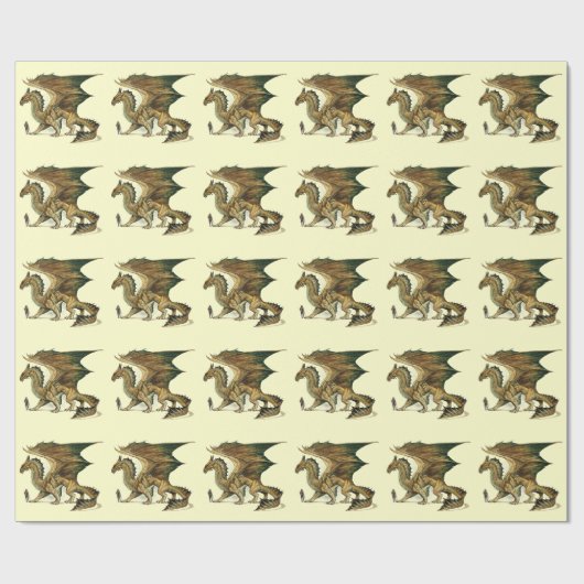 Gehender Drache Geschenkpapier (Flach)