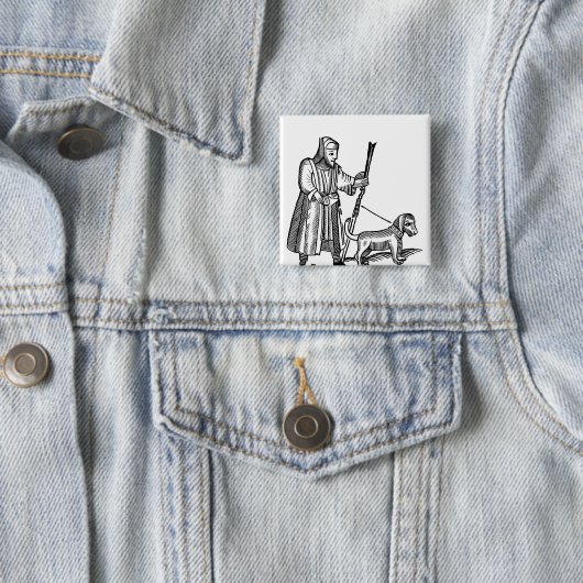 Gehender Mann sein Hund Button (Beispiel)