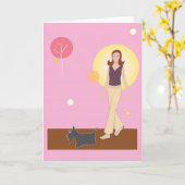 Gehender Scottie Gallone - Gruß-Karte Karte (Gelbe Blume)