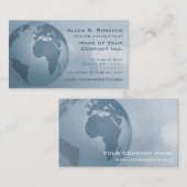 Gehendes globales elegantes graues blaues modernes visitenkarte (Vorne/Hinten)