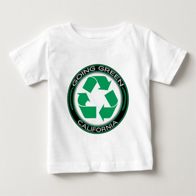 Gehendes Grün recyceln Kalifornien Baby T-shirt (Vorderseite)