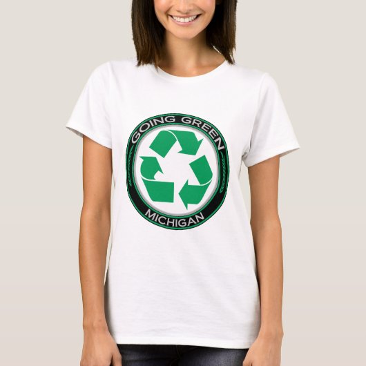 Gehendes Grün recyceln Michigan T-Shirt (Vorderseite)