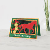 Gehendes Pferdeweihnachten Pferdeschlitten-Bell Feiertagskarte (Vorderseite)