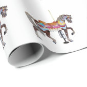 Gehendes schwarzes Karussell-Pferd Geschenkpapier (Rolleneckpunkt)