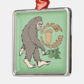 Gehendes Squatchin Silbernes Ornament (Links)