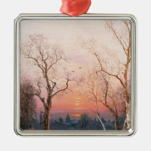 Gehendes Zuhause Silbernes Ornament