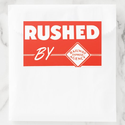 Gehetzt durch Eisenbahn-Eilaufkleber Rechteckiger Aufkleber (Tasche)