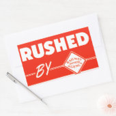 Gehetzt durch Eisenbahn-Eilaufkleber Rechteckiger Aufkleber (Umschlag)