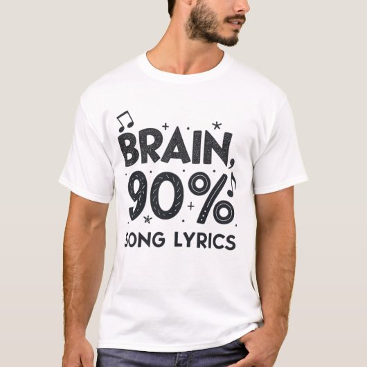 Gehirn: 90 % Texte T-Shirt (Vorderseite)