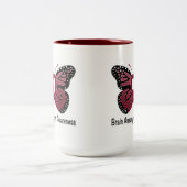 Gehirn-Aneurysma-Schmetterlings-Bewusstseins-Band Zweifarbige Tasse (Mittel)