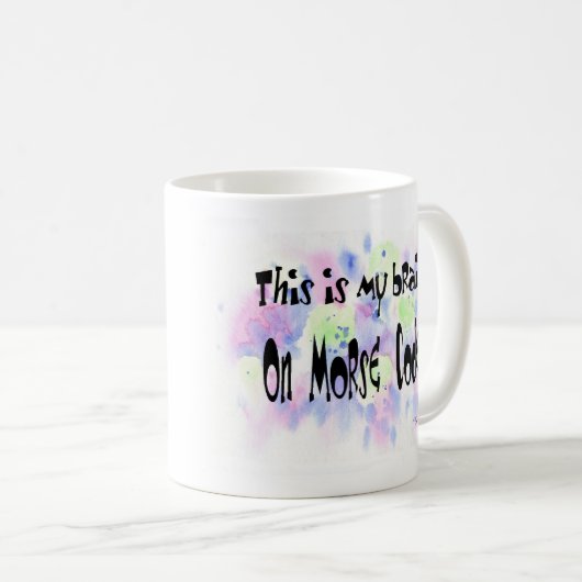 Gehirn auf Morsealphabet Kaffeetasse (VorderseiteRechts)