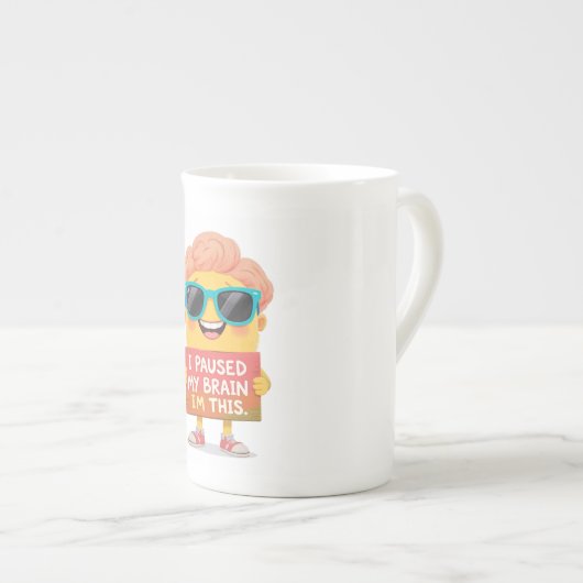 Gehirn auf Pause: Das bin ich! Jetzt Porzellantasse (Vorderseite Rechts)