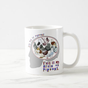 Gehirn auf Tauben Kaffeetasse