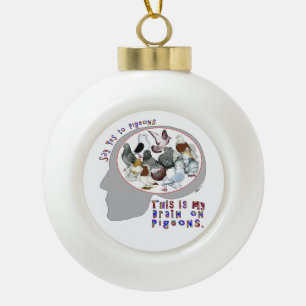 Gehirn auf Tauben Keramik Kugel-Ornament