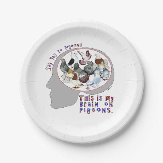 Gehirn auf Tauben Pappteller (Vorderseite)