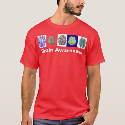 Gehirn-Bewusstseins-T-Shirt-Rot T-Shirt (Vorderseite)
