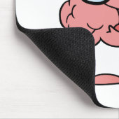 Gehirn-Cartoon-Charakter, der die Daumen aufgibt Mousepad (Ecke)