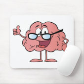 Gehirn-Cartoon-Charakter, der die Daumen aufgibt Mousepad (Mit Mouse)