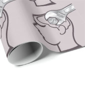 Gehirn des justierbaren Schlüssels justieren Geschenkpapier (Rolleneckpunkt)