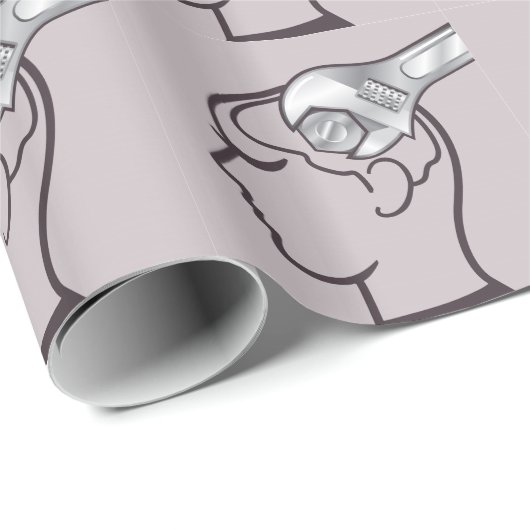 Gehirn des justierbaren Schlüssels justieren Geschenkpapier (Rolleneckpunkt)