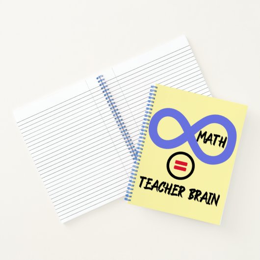 Gehirn des Lehrers = ∞ Mathematik Algebra Lehrer T Notizblock (Innenseite)