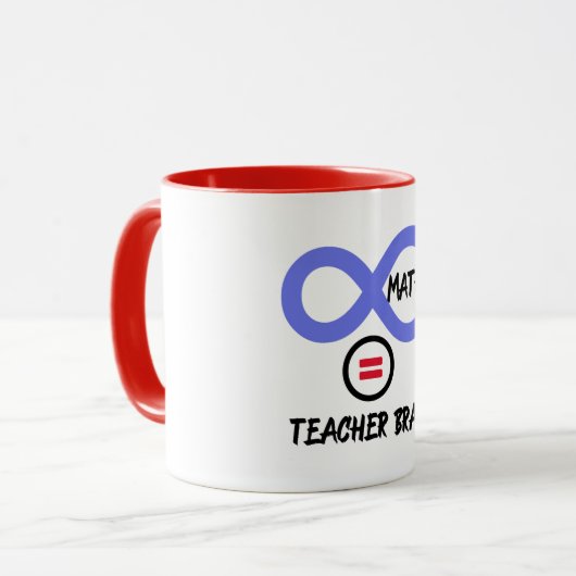 Gehirn des Lehrers = ∞ Mathematik Algebra Lehrer T Tasse (Vorderseite Links)