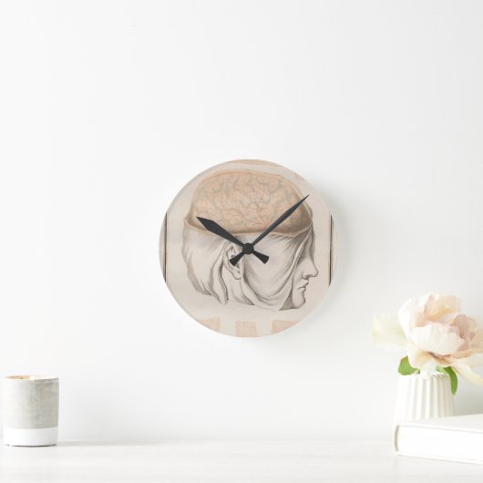 Gehirn Eins - Neuroanatomie Runde Wanduhr (Zuhause)
