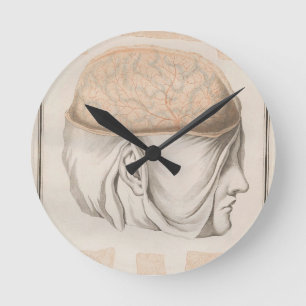 Gehirn Eins - Neuroanatomie Runde Wanduhr