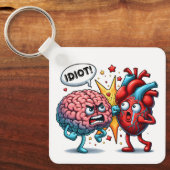 Gehirn gegen Herz-lustige Gefühle Schlüsselanhänger (Vorderseite)