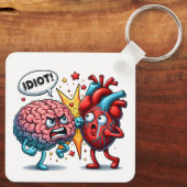 Gehirn gegen Herz-lustige Gefühle Schlüsselanhänger (Rückseite)